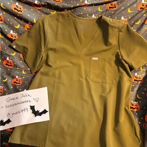 Figs Olive Short Sleeve Top